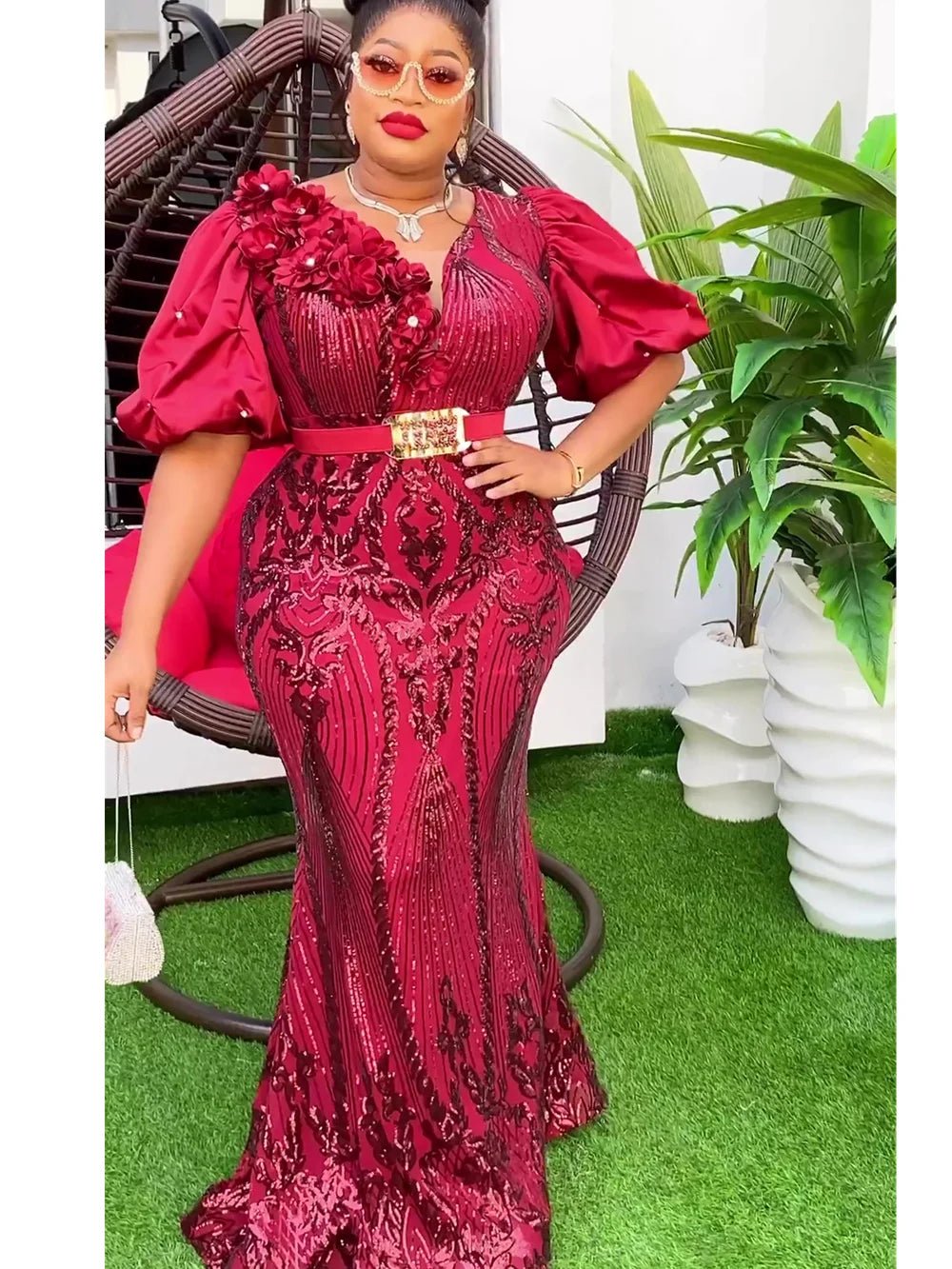 Plus Size African Party Dresses for Women Dashiki Sequin Wedding Evening Gown Sexy Bodycon Maxi Long Dress Africa Clothes