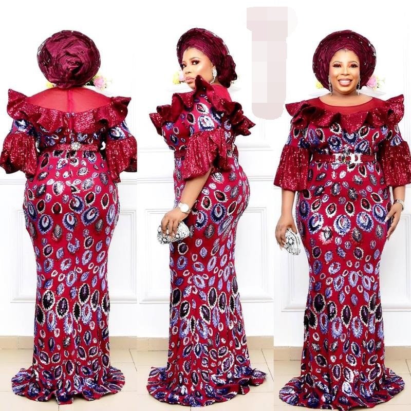 Plus Size African Party Long Dresses for Women New Dashiki Ankara Sequin Evening Gowns Outfits Robe Africa Clothing