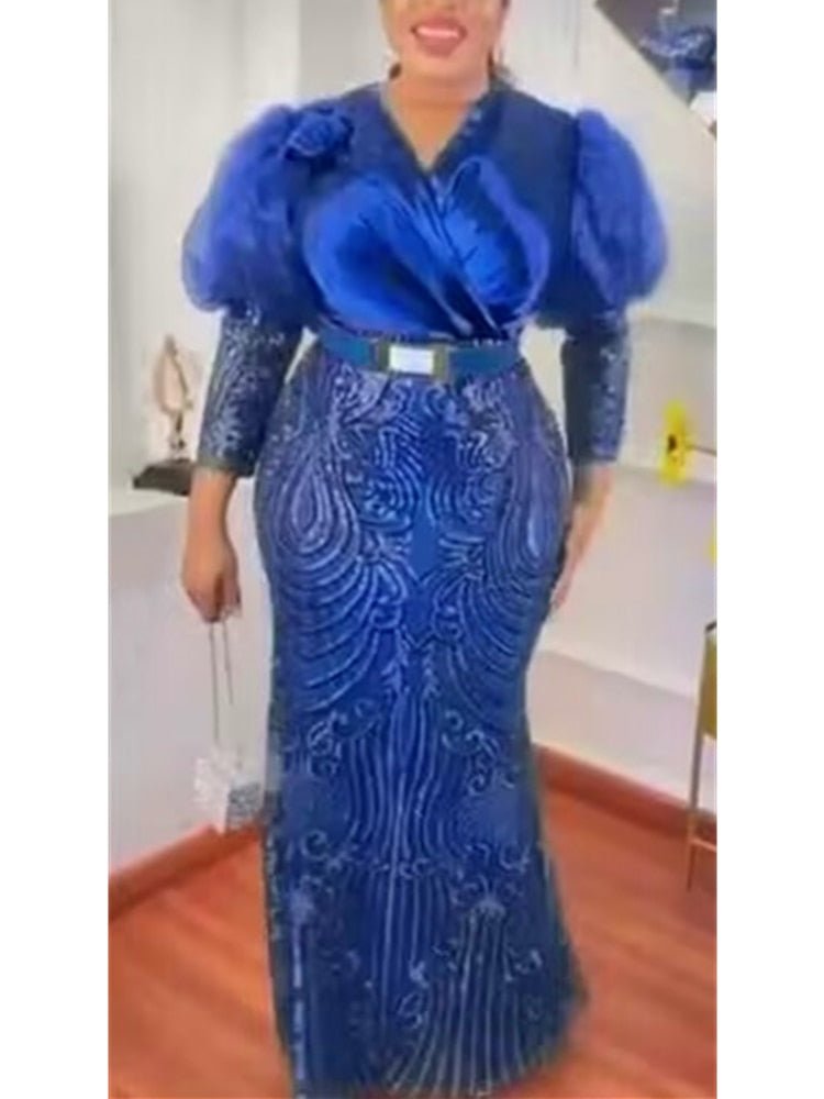 Plus Size African Party Long Dresses for Women, New Robe Africa Clothing Outfits - Free Delivery Worldwide only Flexi Africa