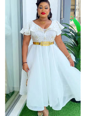 Plus Size African Wedding Party Dresses for Women 2024 New Dashiki Ankara Evening Gown Elegant Turkey Outfit Robe Africa Clothes - Free Delivery Worldwide only at Flexi Africa