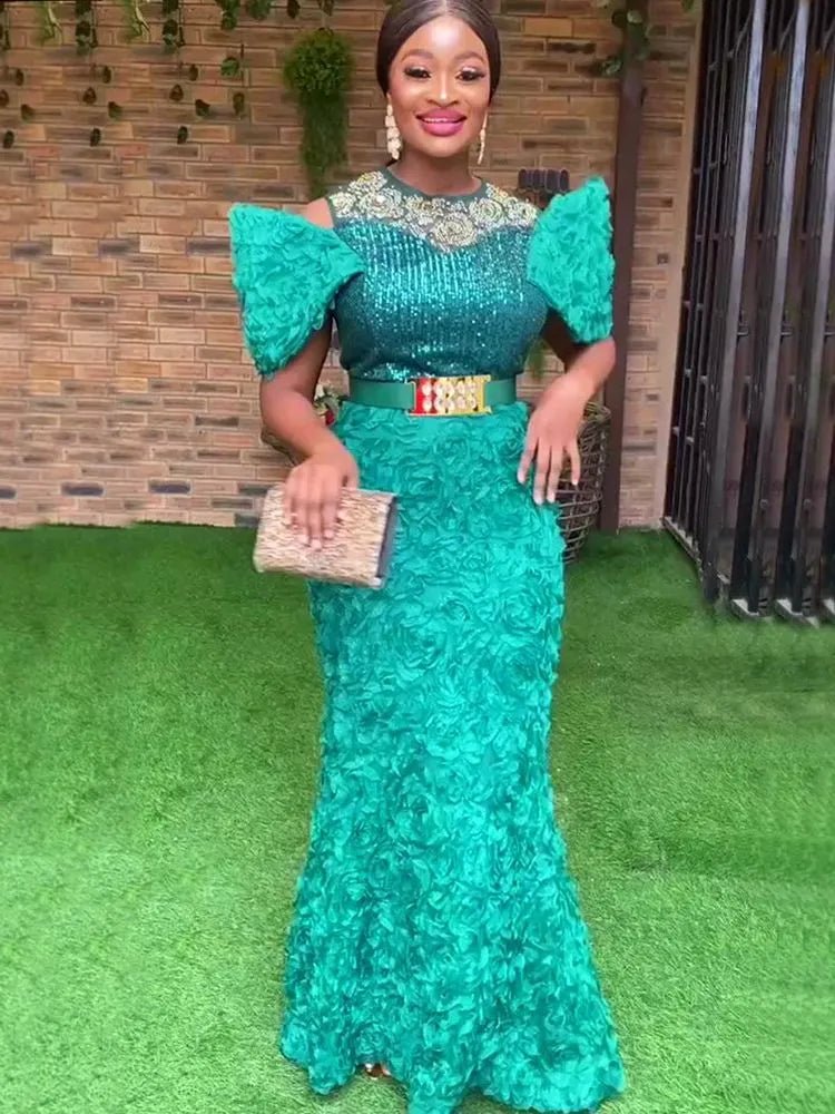 Plus Size Evening Dresses Women African Luxury Gown Elegant Wedding Party Long Dress - Flexi Africa - Flexi Africa offers Free Delivery Worldwide - Vibrant African traditional clothing showcasing bold prints and intricate designs