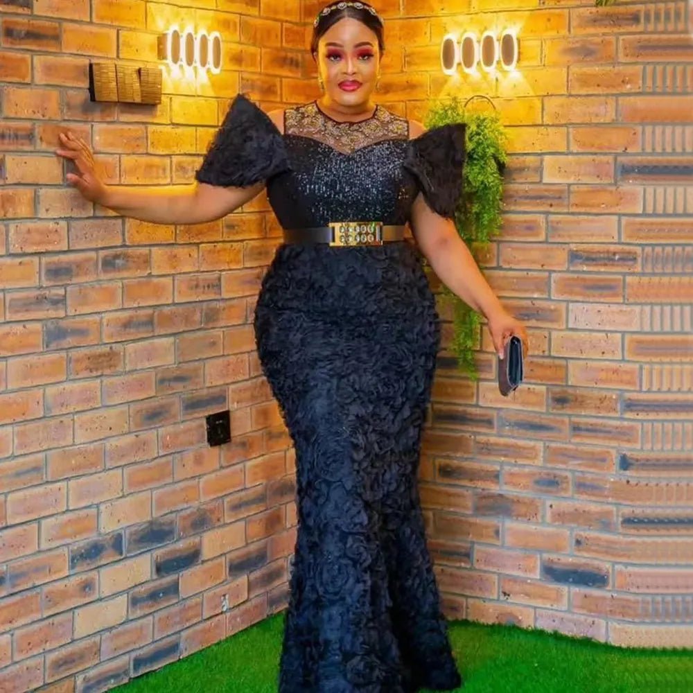 Plus Size Evening Dresses Women African Luxury Gown Elegant Wedding Party Long Dress - Flexi Africa - Flexi Africa offers Free Delivery Worldwide - Vibrant African traditional clothing showcasing bold prints and intricate designs