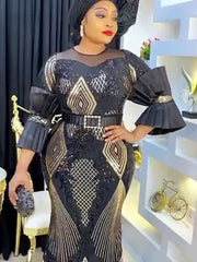 Plus Size Evening Dresses Women Long Dress Robe Elegant Gown Clothes - Flexi Africa - Flexi Africa offers Free Delivery Worldwide - Vibrant African traditional clothing showcasing bold prints and intricate designs