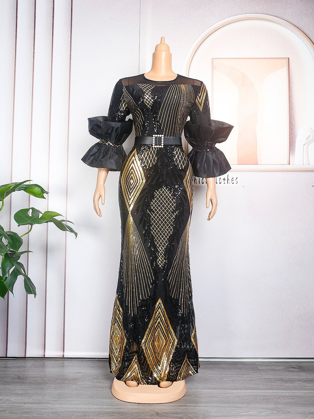 Plus Size Evening Dresses Women Long Dress Robe Elegant Gown Clothes - Flexi Africa - Flexi Africa offers Free Delivery Worldwide - Vibrant African traditional clothing showcasing bold prints and intricate designs