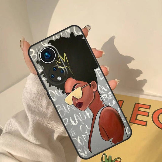 Stylish Black Girl Phone Case for Huawei - Free Delivery Worldwide only at Flexi Africa