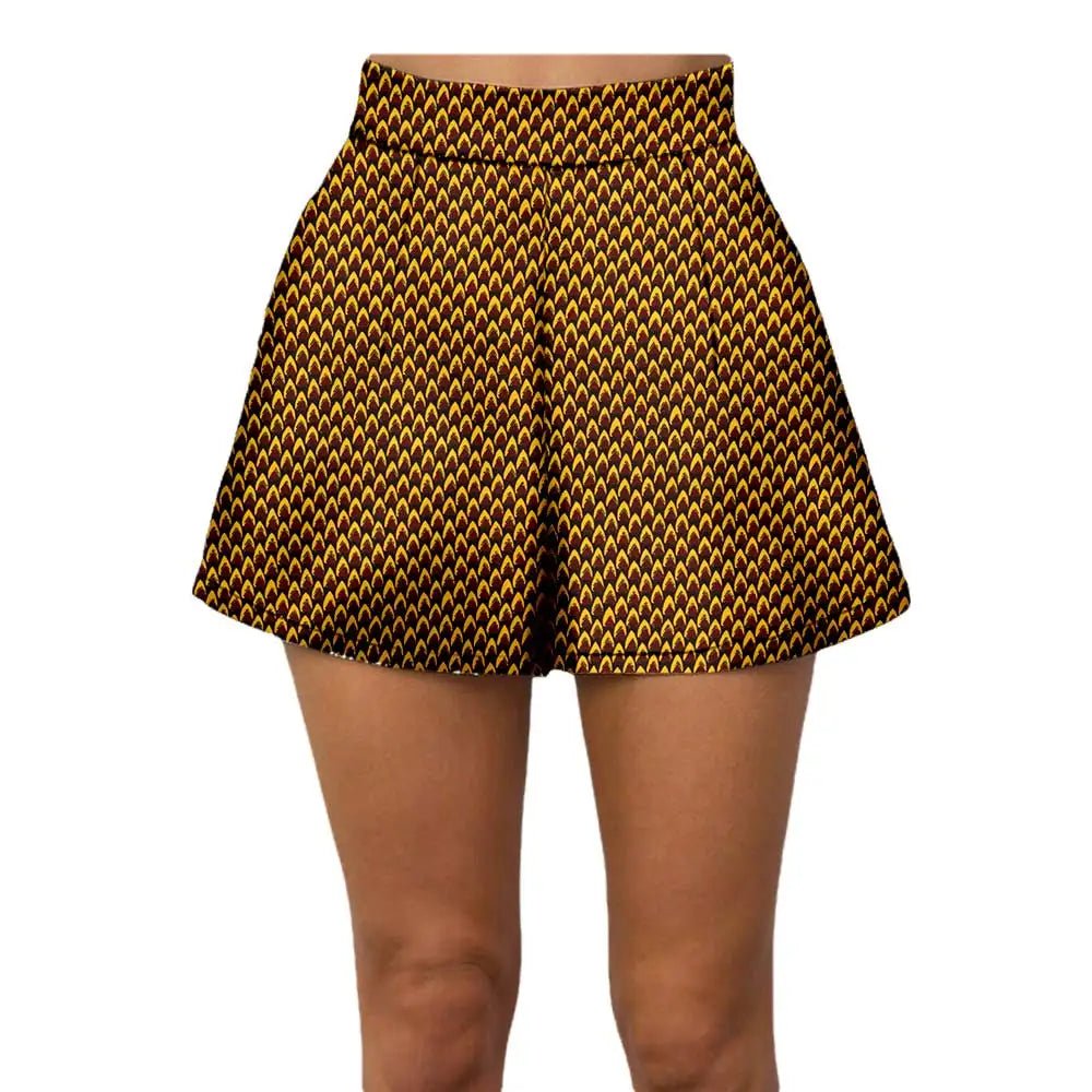 Summer Vibes: African Print Pattern Beach Shorts for Women, 100% Cotton - Flexi Africa - Free Delivery www.flexiafrica.com