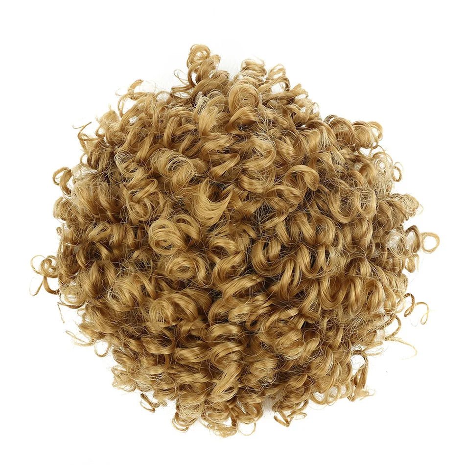 Synthetic Hair Buns For Women Afro Puff Curly Chignon Drawstring Ponytail Natural Black With Hair Extensions Hairpieces