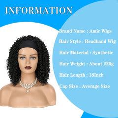 Synthetic Headband Wig Afro Kinky Curly Wigs for Black Women Natural Bouncy Curly Wig Headband - Free Delivery Worldwide only at Flexi Africa