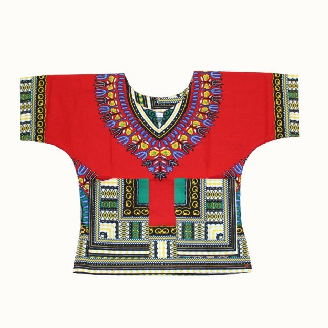 Vibrant Traditional African Print Dashiki T-shirts: Stylish Fashion Designs for Kids - Flexi Africa - Free Delivery Worldwide