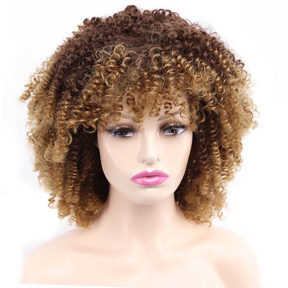 Women's Synthetic Hair for Girls Afro Kinky Curly Wigs With Bangs - Free Delivery Worldwide only at Flexi Africa