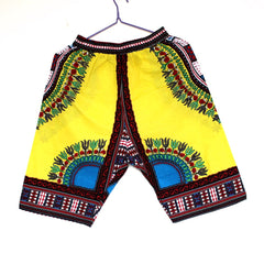 Colorful and Comfy: 100% Cotton African Dashiki Short Pants for Casual and Stylish Wear - Free Delivery Worldwide only