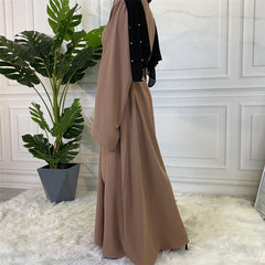 Chic and Modest: Muslim Fashion Hijab Dubai Abaya Long Dresses with Sashes for Women - Free Delivery Worldwide