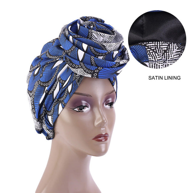 African Print Stretch Bandana Head Wrap Floral Ankara Dashiki Women - Flexi Africa - Flexi Africa offers Free Delivery Worldwide - Vibrant African traditional clothing showcasing bold prints and intricate designs