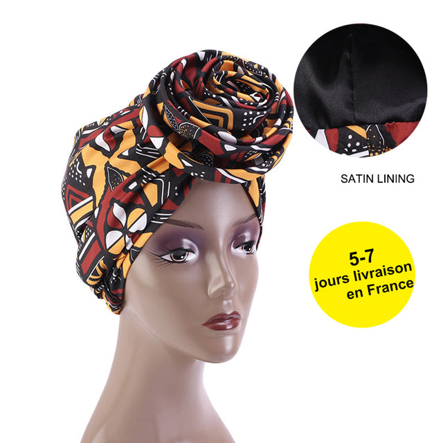 African Print Stretch Bandana Head Wrap Floral Ankara Dashiki Women - Free Delivery Worldwide only at Flexi Africa