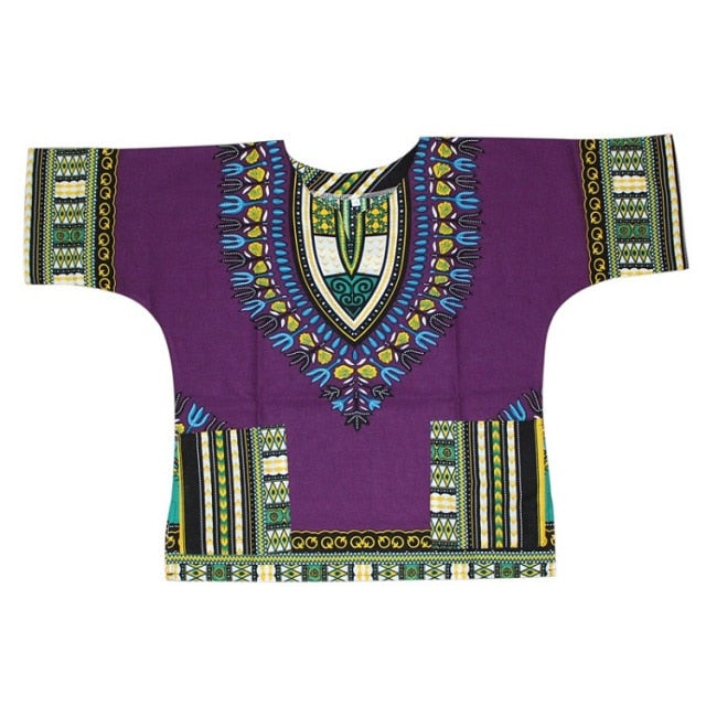 Unisex Stylish and Comfortable Dashiki Dress - Traditional African Clothing for Children in Soft Cotton Fabric - Flexi Africa - Flexi Africa offers Free Delivery Worldwide - Vibrant African traditional clothing showcasing bold prints and intricate designs